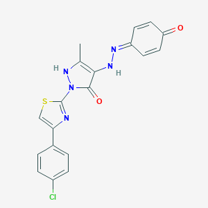 2-[4-(4-chlorophenyl)-1,3-thiazol-2-yl]-5-methyl-4-[2-(4-oxocyclohexa-2,5-dien-1-ylidene)hydrazinyl]-1H-pyrazol-3-one
