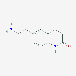 molecular formula C11H14N2O B3257981 2(1H)-Quinolinone, 6-(2-aminoethyl)-3,4-dihydro- CAS No. 298709-50-9