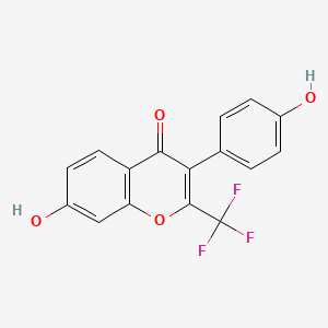 molecular formula C16H9F3O4 B3258041 7-Hydroxy-3-(4-hydroxyphenyl)-2-(trifluoromethyl)chromen-4-one CAS No. 299951-78-3