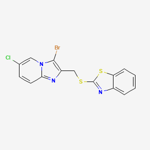 2-(((3-Bromo-6-chloroimidazo[1,2-a]pyridin-2-yl)methyl)thio)benzo[d]thiazole