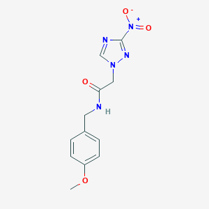 molecular formula C12H13N5O4 B325810 2-{3-nitro-1H-1,2,4-triazol-1-yl}-N-(4-methoxybenzyl)acetamide 