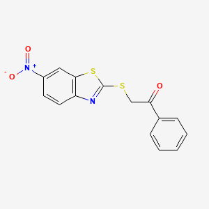 2-((6-Nitrobenzo[d]thiazol-2-yl)thio)-1-phenylethanone