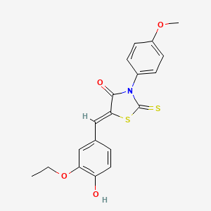 (Z)-5-(3-ethoxy-4-hydroxybenzylidene)-3-(4-methoxyphenyl)-2-thioxothiazolidin-4-one