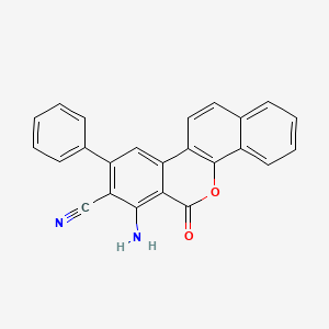 molecular formula C24H14N2O2 B3258195 7-Amino-6-oxo-9-phenyl-6H-dibenzo[c,h]chromene-8-carbonitrile CAS No. 30155-83-0