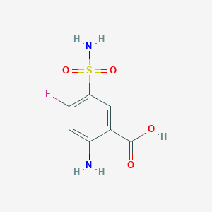 molecular formula C7H7FN2O4S B3258225 2-Amino-4-fluoro-5-sulfamoylbenzoic acid CAS No. 30170-10-6
