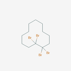 molecular formula C12H20Br4 B3258228 1,1,2,2-Tetrabromocyclododecane CAS No. 30178-92-8