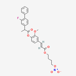 [1,1'-Biphenyl]-4-acetic acid, 2-fluoro-alpha-methyl-, 2-methoxy-4-[(1E)-3-[4-(nitrooxy)butoxy]-3-oxo-1-propen-1-yl]phenyl ester