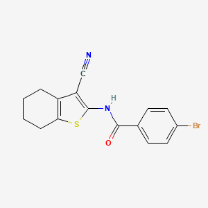 molecular formula C16H13BrN2OS B3258274 4-bromo-N-(3-cyano-4,5,6,7-tetrahydro-1-benzothiophen-2-yl)benzamide CAS No. 302561-10-0