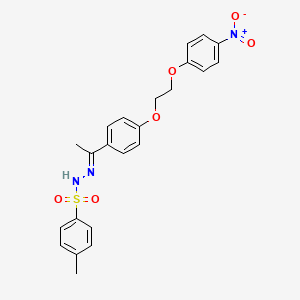 molecular formula C23H23N3O6S B3258298 (E)-4-methyl-N'-(1-(4-(2-(4-nitrophenoxy)ethoxy)phenyl)ethylidene)benzenesulfonohydrazide CAS No. 302928-62-7