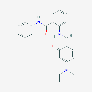 molecular formula C24H25N3O2 B325834 2-[[(Z)-[4-(diethylamino)-6-oxocyclohexa-2,4-dien-1-ylidene]methyl]amino]-N-phenylbenzamide 