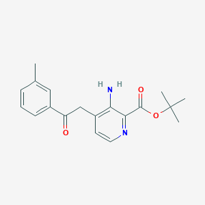 molecular formula C19H22N2O3 B3258345 2-(2-Boc-amino-4-pyridyl)-1-(3-methylphenyl)ethanone CAS No. 303162-37-0