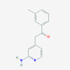 molecular formula C14H14N2O B3258353 2-(2-Amino-4-pyridyl)-1-(3-methylphenyl)ethanone CAS No. 303162-42-7