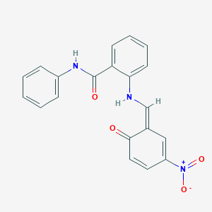 2-[[(Z)-(3-nitro-6-oxocyclohexa-2,4-dien-1-ylidene)methyl]amino]-N-phenylbenzamide