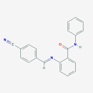 molecular formula C21H15N3O B325837 2-[(4-cyanobenzylidene)amino]-N-phenylbenzamide 