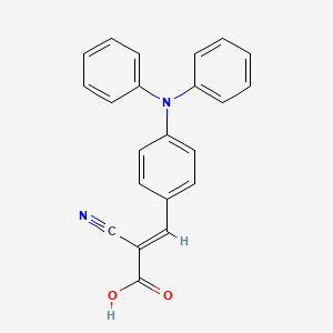 molecular formula C22H16N2O2 B3258372 2-Propenoic acid, 2-cyano-3-[4-(diphenylamino)phenyl]- CAS No. 30388-31-9