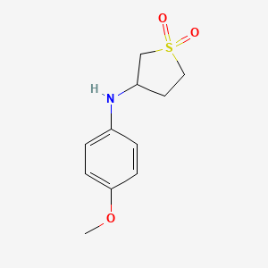 molecular formula C11H15NO3S B3258387 3-[(4-甲氧基苯基)氨基]-1$L^{6}-硫代烷-1,1-二酮 CAS No. 303992-20-3