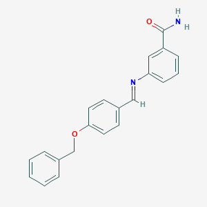 3-({(E)-[4-(benzyloxy)phenyl]methylidene}amino)benzamide