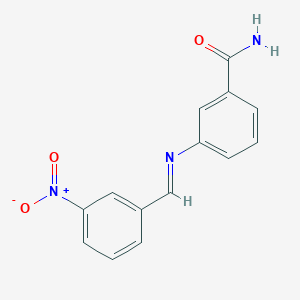 molecular formula C14H11N3O3 B325847 3-({3-Nitrobenzylidene}amino)benzamide 