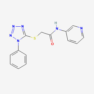 molecular formula C14H12N6OS B3258475 2-(1-phenyltetrazol-5-yl)sulfanyl-N-pyridin-3-ylacetamide CAS No. 304863-72-7