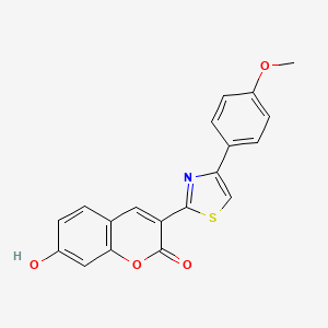 molecular formula C19H13NO4S B3258483 7-hydroxy-3-[4-(4-methoxyphenyl)-1,3-thiazol-2-yl]-2H-chromen-2-one CAS No. 304881-10-5