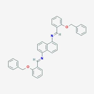molecular formula C38H30N2O2 B325849 N,N'-bis{(E)-[2-(benzyloxy)phenyl]methylidene}naphthalene-1,5-diamine 