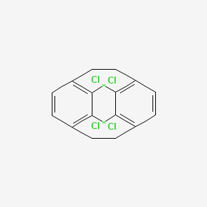 molecular formula C16H12Cl4 B3258493 Tetrachlorotricyclo[8.2.2.24,7]hexadeca-1(12),4,6,10,13,15-hexaene, mixed isomers CAS No. 30501-29-2