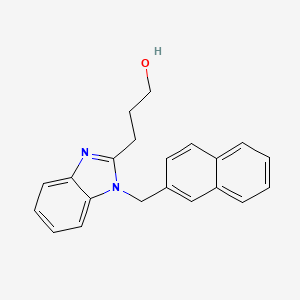 molecular formula C21H20N2O B3258509 3-[1-(Naphthalen-2-ylmethyl)benzimidazol-2-yl]propan-1-ol CAS No. 305347-69-7