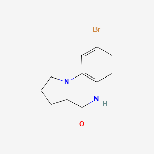 molecular formula C11H11BrN2O B3258519 8-bromo-1,2,3,3a-tetrahydro-5H-pyrrolo(1,2-a)quinoxalin-4-one CAS No. 305790-77-6