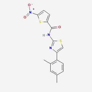 molecular formula C16H13N3O3S2 B3258556 N-[4-(2,4-dimethylphenyl)-1,3-thiazol-2-yl]-5-nitrothiophene-2-carboxamide CAS No. 306289-16-7