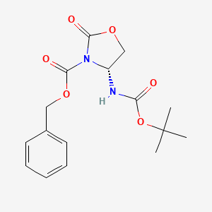 molecular formula C16H20N2O6 B3258566 (R)-Benzyl 4-((tert-butoxycarbonyl)amino)-2-oxooxazolidine-3-carboxylate CAS No. 306773-85-3
