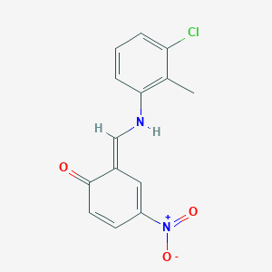 molecular formula C14H11ClN2O3 B325857 (6E)-6-[(3-chloro-2-methylanilino)methylidene]-4-nitrocyclohexa-2,4-dien-1-one 