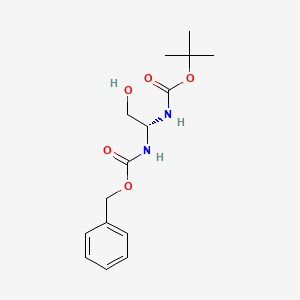 molecular formula C15H22N2O5 B3258572 (S)-Benzyl tert-butyl (2-hydroxyethane-1,1-diyl)dicarbamate CAS No. 306773-86-4