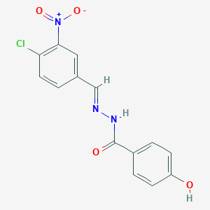 molecular formula C14H10ClN3O4 B325859 N'-{4-chloro-3-nitrobenzylidene}-4-hydroxybenzohydrazide 