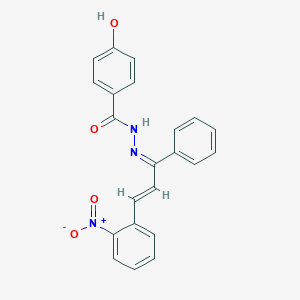 4-hydroxy-N'-(3-{2-nitrophenyl}-1-phenyl-2-propenylidene)benzohydrazide