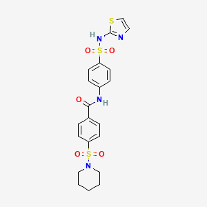 4-piperidin-1-ylsulfonyl-N-[4-(1,3-thiazol-2-ylsulfamoyl)phenyl]benzamide