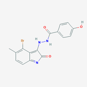 N'-(4-bromo-5-methyl-2-oxoindol-3-yl)-4-hydroxybenzohydrazide