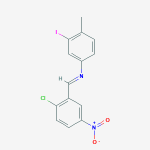 molecular formula C14H10ClIN2O2 B325867 N-(2-chloro-5-nitrobenzylidene)-3-iodo-4-methylaniline 