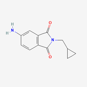 molecular formula C12H12N2O2 B3258690 5-amino-2-(cyclopropylmethyl)-2,3-dihydro-1H-isoindole-1,3-dione CAS No. 307990-26-7