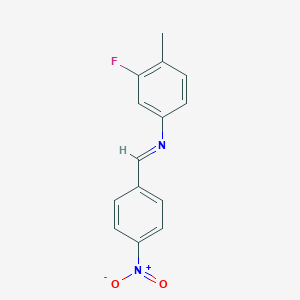 molecular formula C14H11FN2O2 B325870 3-fluoro-4-methyl-N-(4-nitrobenzylidene)aniline 