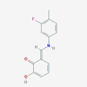 (6E)-6-[(3-fluoro-4-methylanilino)methylidene]-2-hydroxycyclohexa-2,4-dien-1-one