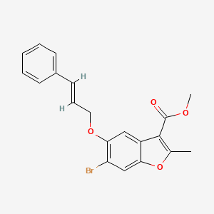 molecular formula C20H17BrO4 B3258735 methyl 6-bromo-2-methyl-5-{[(2E)-3-phenylprop-2-en-1-yl]oxy}-1-benzofuran-3-carboxylate CAS No. 308295-63-8