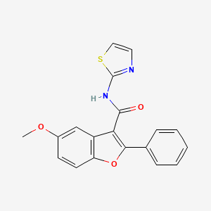 5-methoxy-2-phenyl-N-(1,3-thiazol-2-yl)-1-benzofuran-3-carboxamide