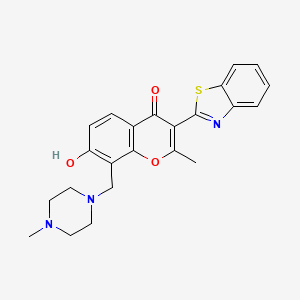 molecular formula C23H23N3O3S B3258745 3-(1,3-benzothiazol-2-yl)-7-hydroxy-2-methyl-8-[(4-methylpiperazin-1-yl)methyl]-4H-chromen-4-one CAS No. 308297-79-2