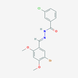 N'-(5-bromo-2,4-dimethoxybenzylidene)-3-chlorobenzohydrazide