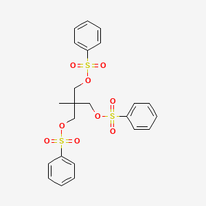 molecular formula C23H24O9S3 B3258863 1,3-Propanediol, 2-methyl-2-[[(phenylsulfonyl)oxy]methyl]-, 1,3-dibenzenesulfonate CAS No. 31044-85-6