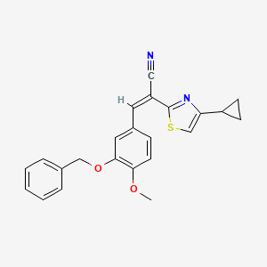 molecular formula C23H20N2O2S B3258865 (Z)-3-(3-(benzyloxy)-4-methoxyphenyl)-2-(4-cyclopropylthiazol-2-yl)acrylonitrile CAS No. 310454-32-1
