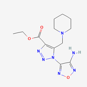 molecular formula C13H19N7O3 B3258917 ethyl 1-(4-amino-1,2,5-oxadiazol-3-yl)-5-(piperidin-1-ylmethyl)-1H-1,2,3-triazole-4-carboxylate CAS No. 311314-85-9