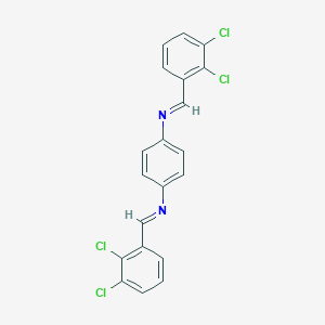 molecular formula C20H12Cl4N2 B325893 N,N'-bis[(E)-(2,3-dichlorophenyl)methylidene]benzene-1,4-diamine 