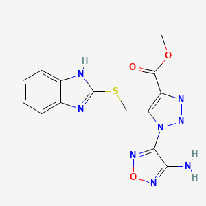 molecular formula C14H12N8O3S B3258962 Methyl 1-(4-amino-1,2,5-oxadiazol-3-yl)-5-[(1H-benzimidazol-2-ylthio)methyl]-1H-1,2,3-triazole-4-carboxylate CAS No. 312267-30-4