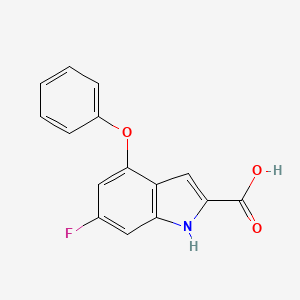 molecular formula C15H10FNO3 B3258966 6-Fluoro-4-(phenoxy)-1H-Indole-2-carboxylic acid CAS No. 312314-24-2